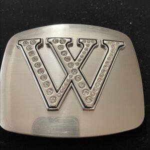 Metal Belt Buckle with Rhinestone W